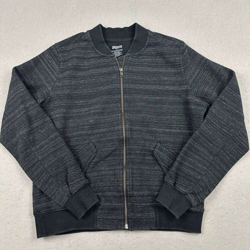 Duluth Trading Jacket Women Small Gray Stripe Full Zip Hiking Blade Collar S